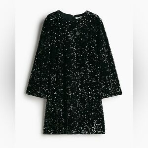 H&M black sequin dress NWT
